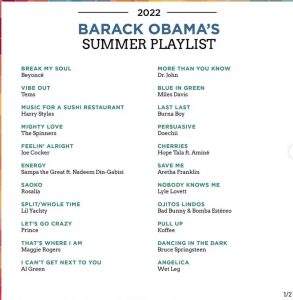 Obama’s 2022 summer playlist