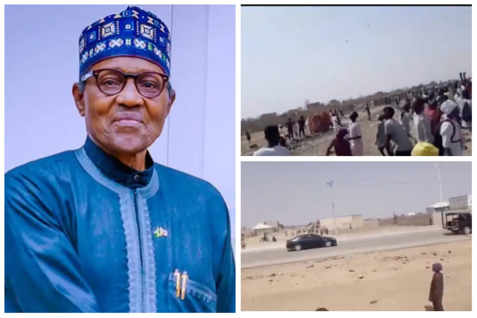 Residents Stone Helicopter In Buhari’s Convoy