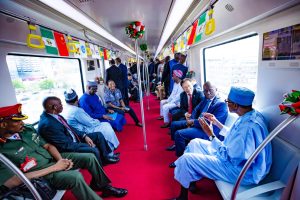 BUHARI RIDES IN LAGOS TRAIN