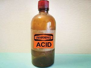 attacked with acid,
