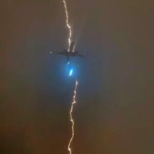 Lightning struck Air Plane