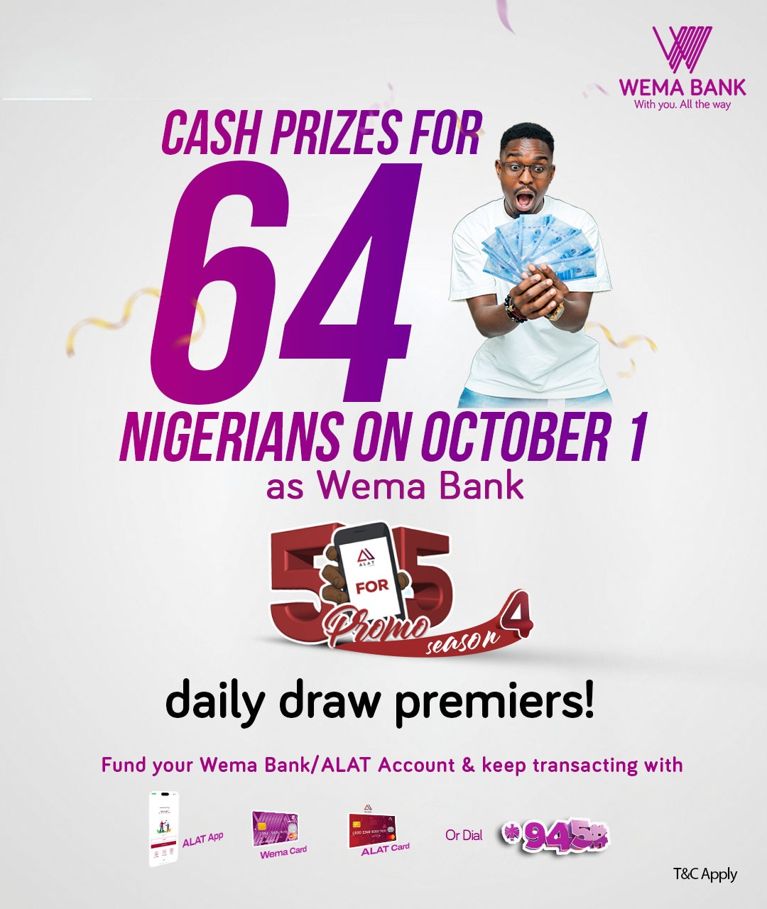 Wema Bank 5 for 5 Promo