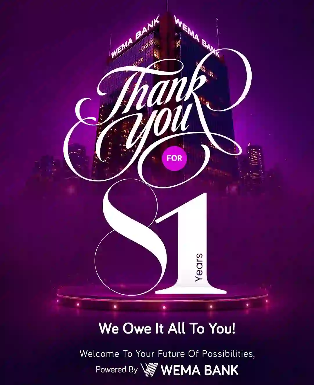 Wema Bank Marks 81 Years, Celebrates ALAT at 9 with Customer Rewards and New Initiatives