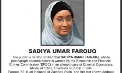 EFCC Declares Ex-Humanitarian Affairs Minister Sadiya Farouk Wanted