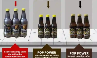 TRADEMARK INFRINGEMENT—Federal High Court Abuja Stops Mamuda Beverages from Further Producing its Pop Power Energy Drink in Its Present Bottle Design