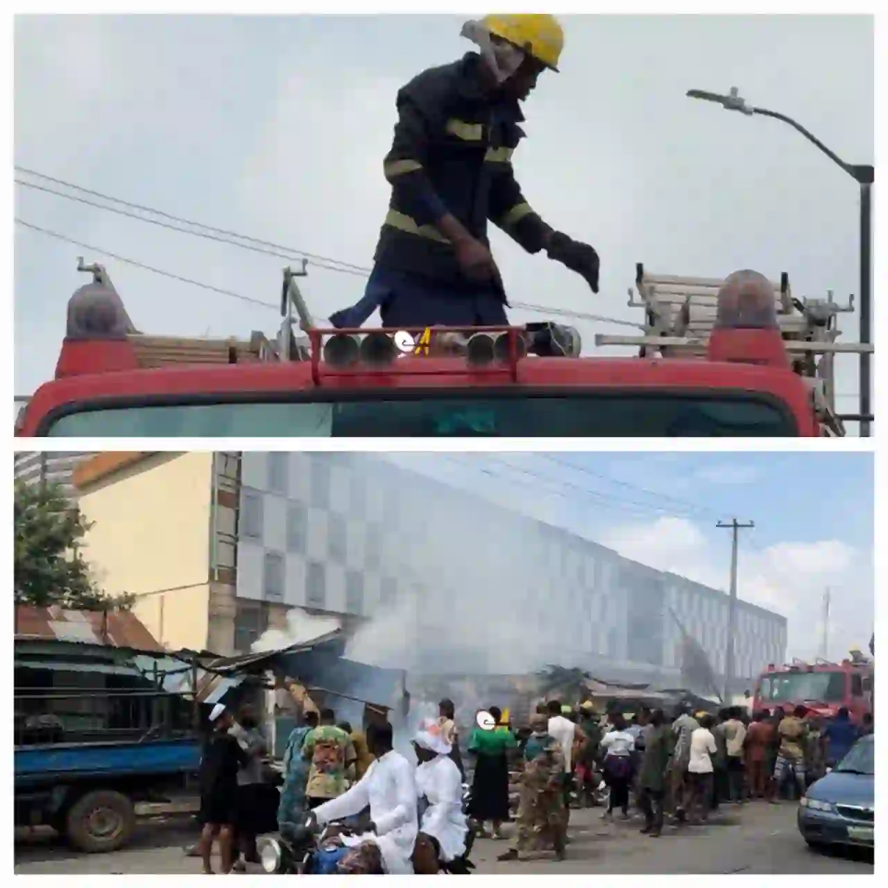 Midnight Inferno in Dugbe: Drunk Driver Crash Sparks Fire, 20 Shops Razed, N100m Goods Lost